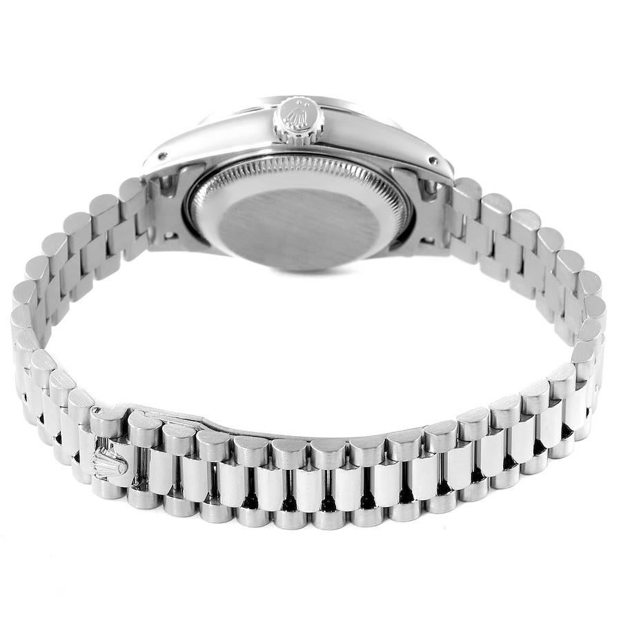 Rolex President Datejust 18k White Gold Diamond Ladies Watch 69139 For Sale 3