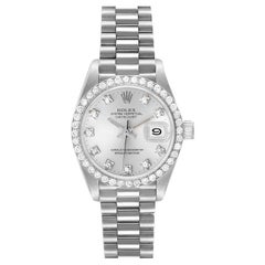 Rolex President Datejust 18k White Gold Diamond Ladies Watch 69139