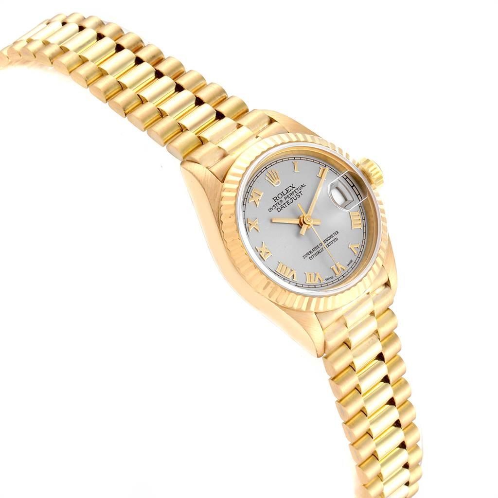 Rolex President Datejust 18 Karat Yellow Gold Ladies Watch 69178 In Good Condition In Atlanta, GA