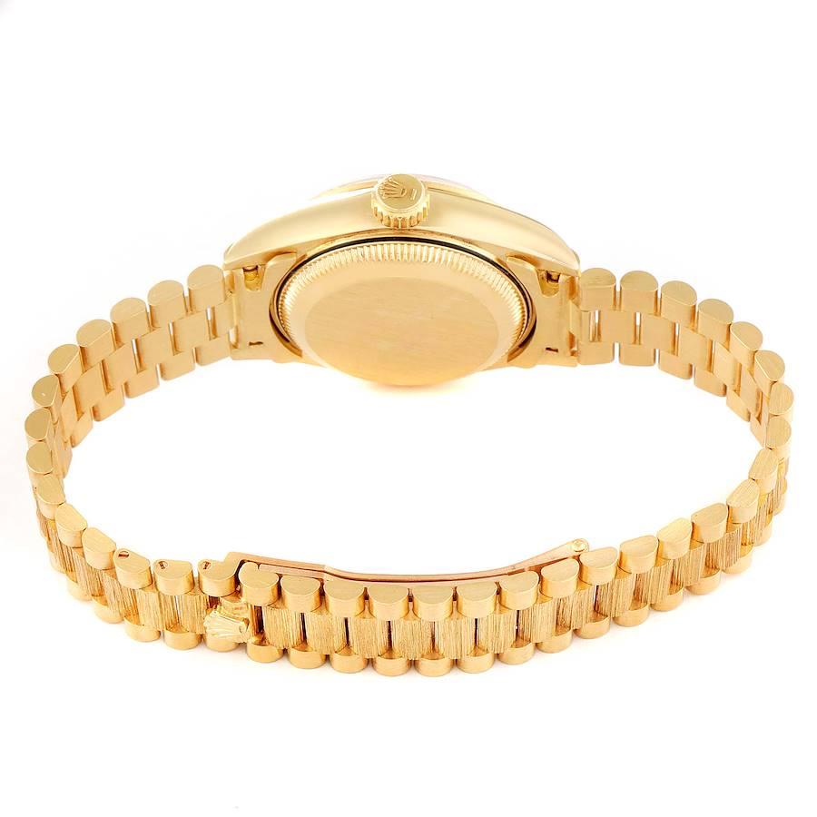 Rolex President Datejust 18K Yellow Gold Bark Finish Ladies Watch 69278 2