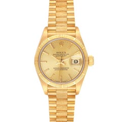 Rolex President Datejust 18K Gelbgold Bark Finish Uhr 69278 Box Papiere
