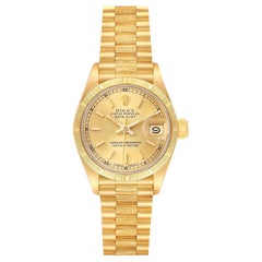Rolex President Datejust 18K Yellow Gold Bark Finish Watch 69278