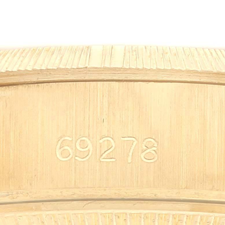 Rolex President Datejust 18K Gelbgold Bark Finish Uhr 69278 Papiere im Angebot 2