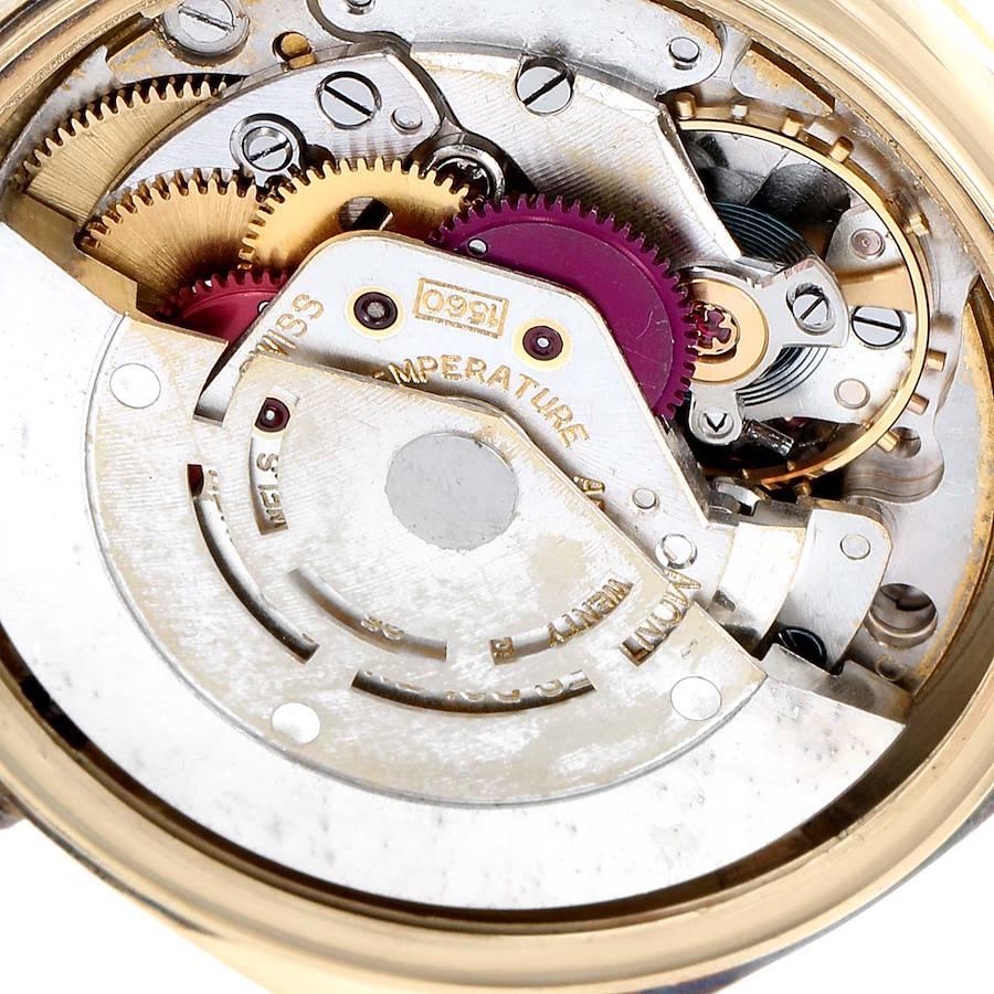 Rolex President Datejust 18k Yellow Gold Black Dial Vintage Mens Watch 1601 4