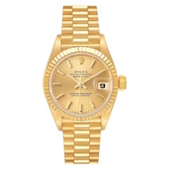 Rolex President Datejust 18K Yellow Gold Champagne Dial Ladies Watch 69178