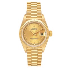 Rolex President Datejust 18K Yellow Gold Champagne Dial Ladies Watch 69178