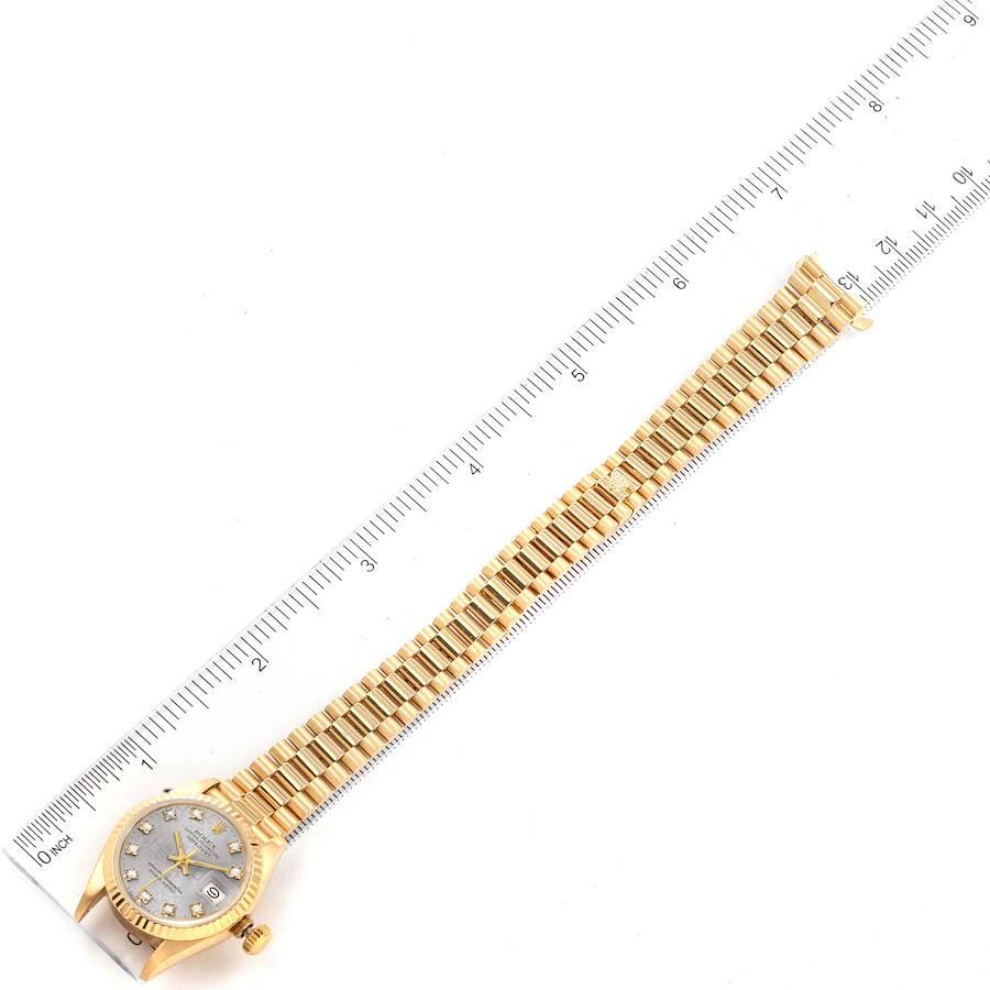 Rolex President Datejust 18K Yellow Gold Diamond Ladies Watch 69178 For Sale 6