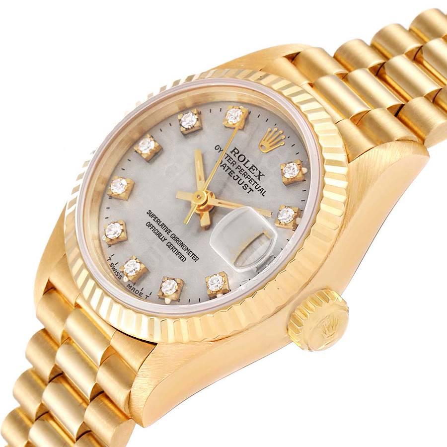 Rolex President Datejust 18K Yellow Gold Diamond Ladies Watch 69178 For Sale 1