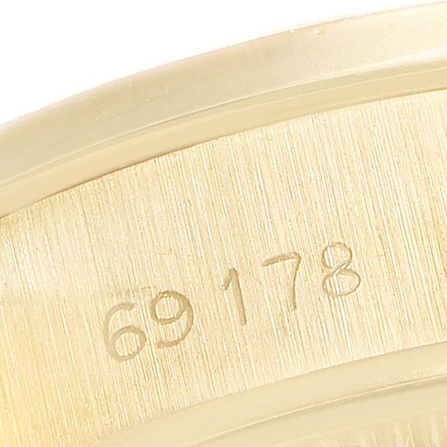 Rolex President Datejust 18K Yellow Gold Diamond Ladies Watch 69178 For Sale 3