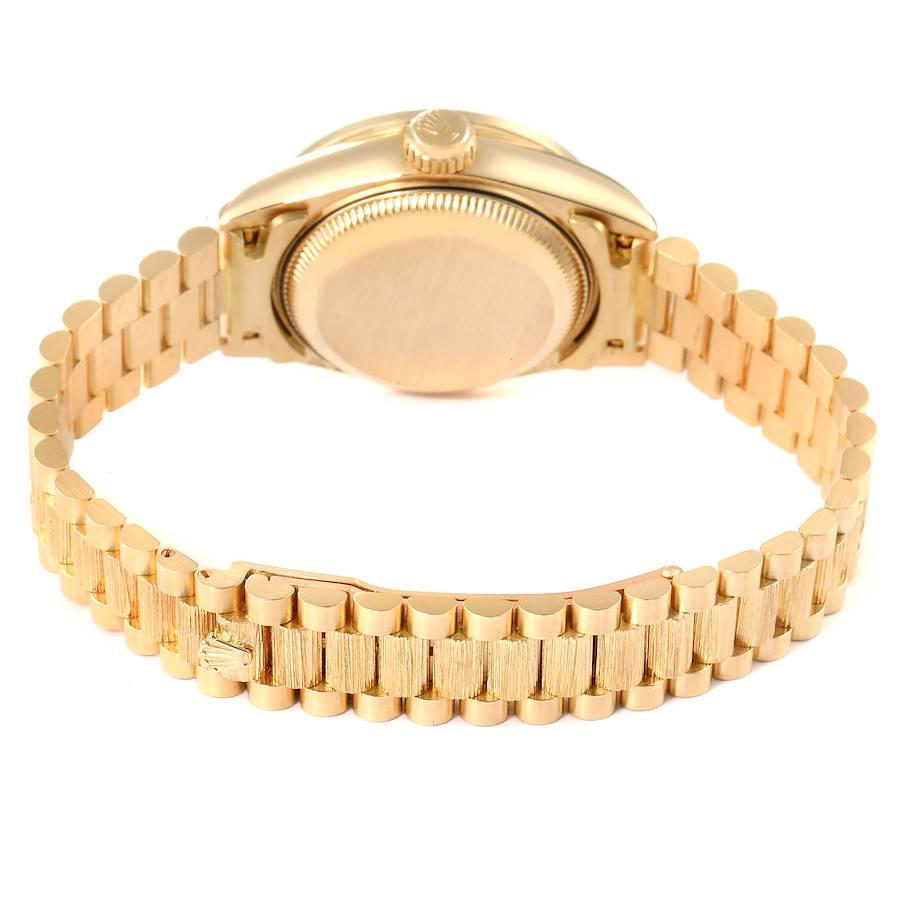 Rolex President Datejust 18k Yellow Gold Diamond Ladies Watch 69288 5