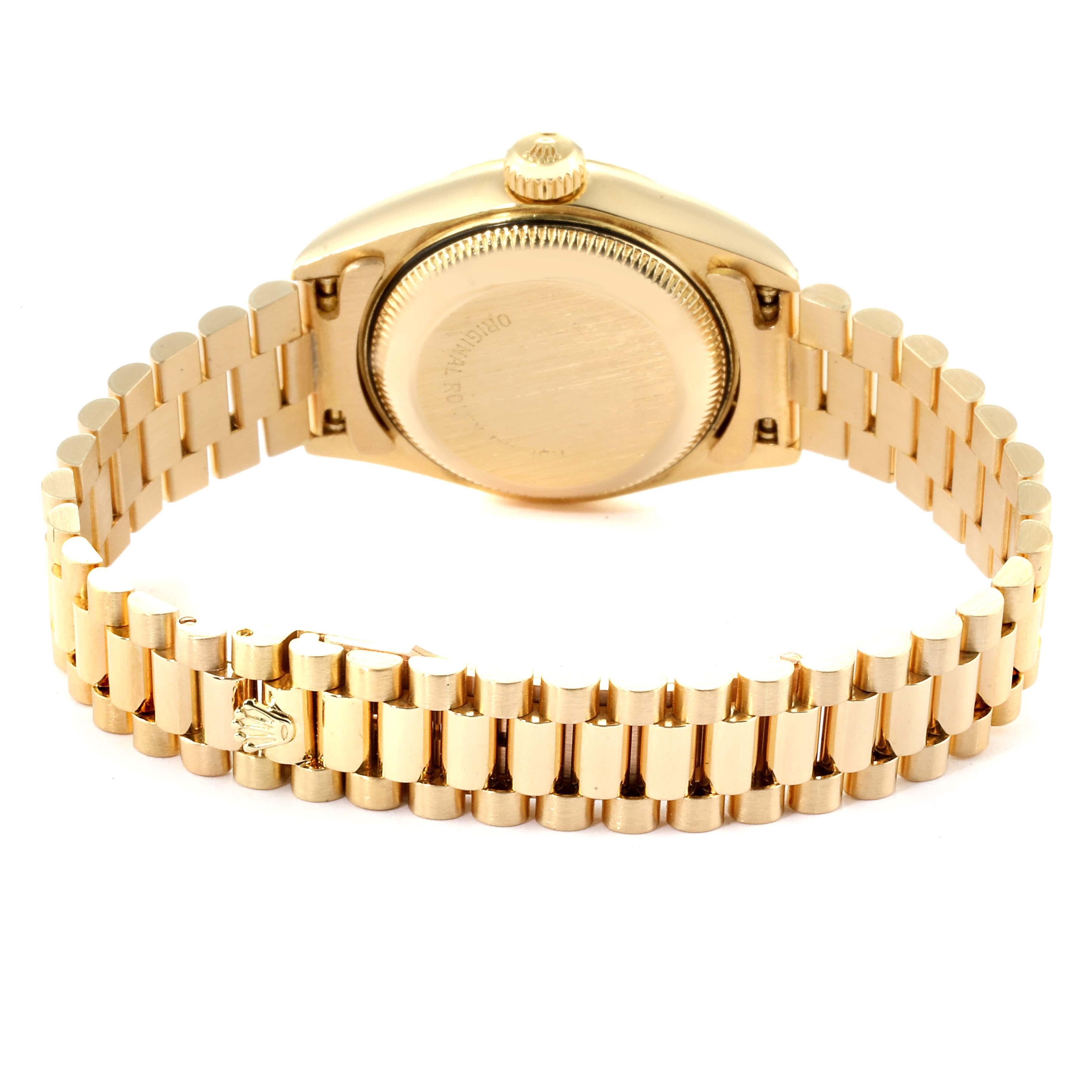 Rolex President Datejust 18 Karat Yellow Gold Diamond Watch 69188 3