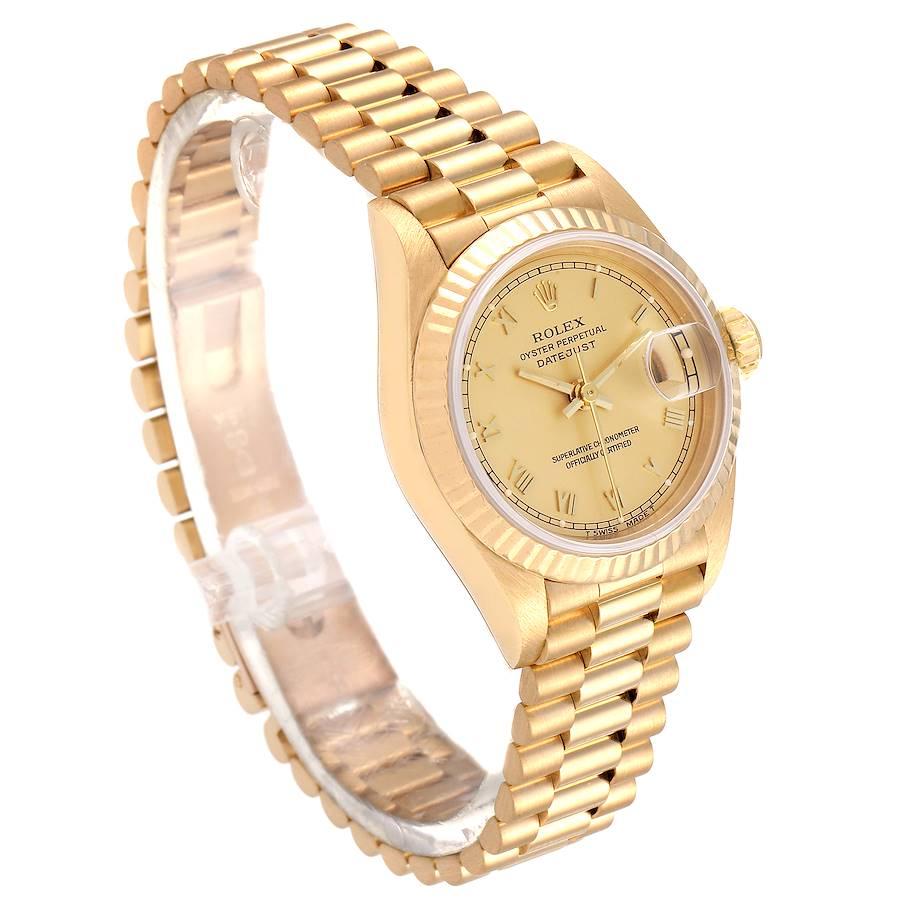 Rolex President Datejust 18 Karat Yellow Gold Ladies Watch 69178 In Excellent Condition In Atlanta, GA