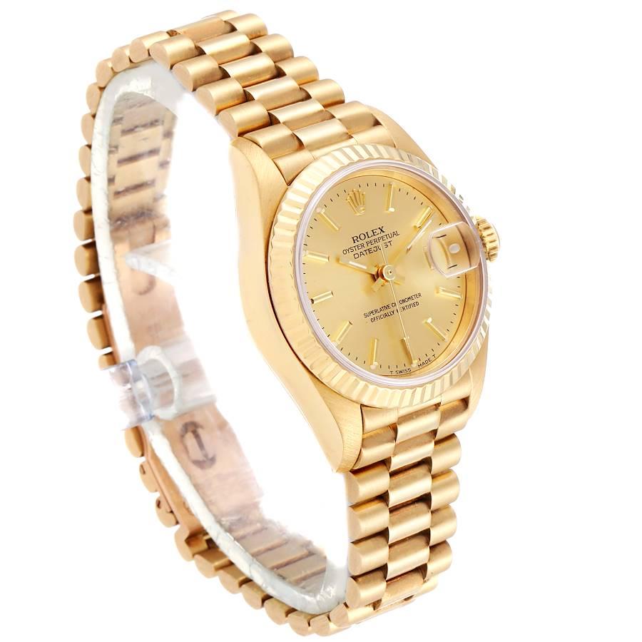 Rolex President Datejust 18K Yellow Gold Ladies Watch 69178 In Excellent Condition For Sale In Atlanta, GA