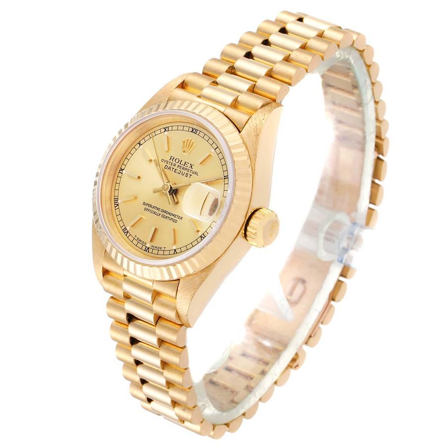 Women's Rolex President Datejust 18k Yellow Gold Ladies Watch 69178