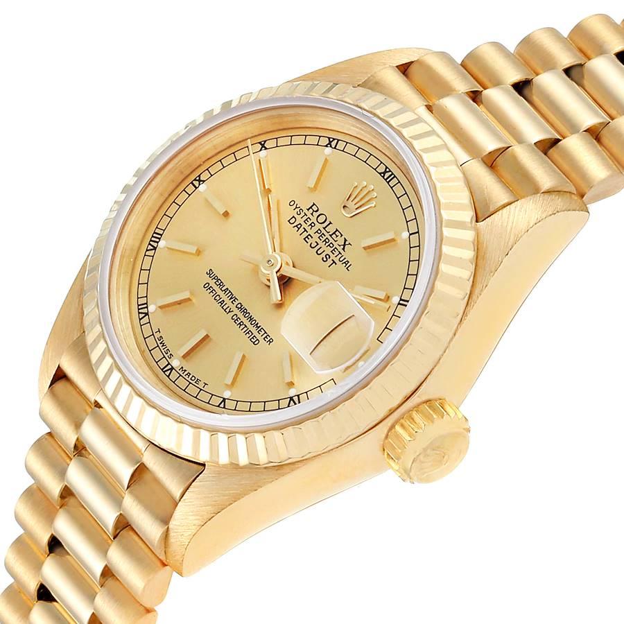 Rolex President Datejust 18 Karat Yellow Gold Ladies Watch 69178 1