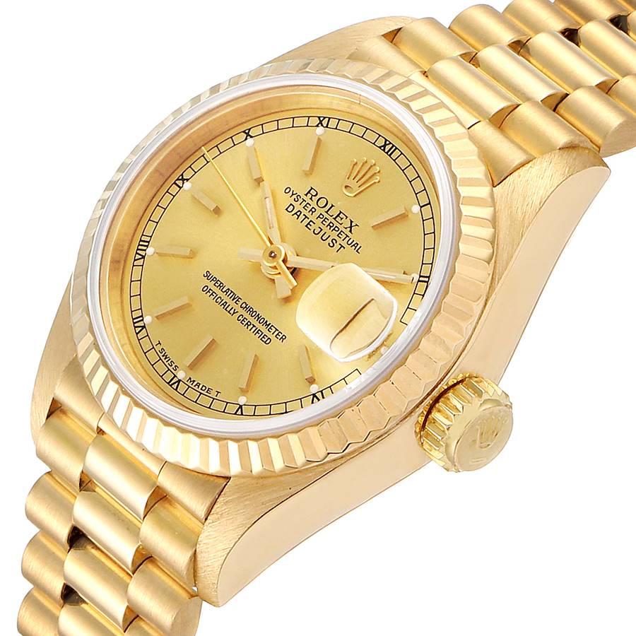 Rolex President Datejust 18 Karat Yellow Gold Ladies Watch 69178 1