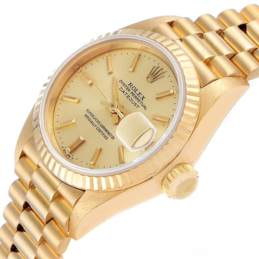 Rolex President Datejust 18 Karat Yellow Gold Ladies Watch 69178 For Sale 1