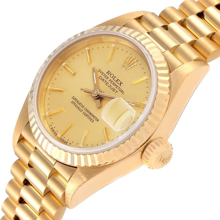 Rolex President Datejust 18 Karat Yellow Gold Ladies Watch 69178 For Sale 1