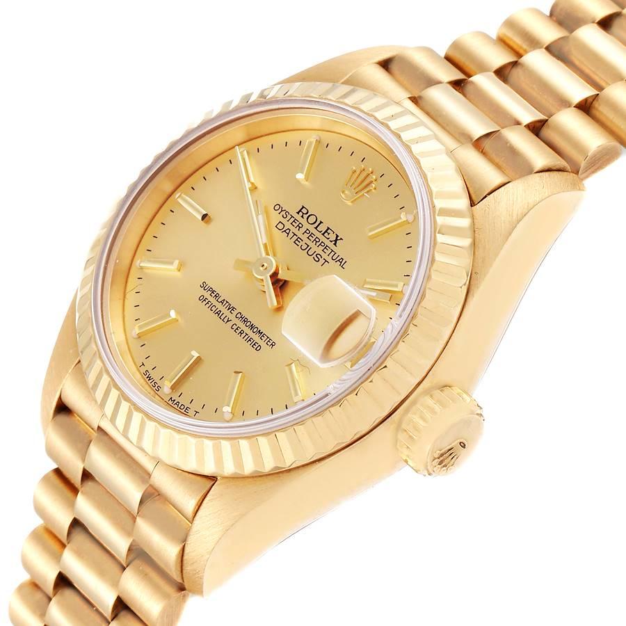 Rolex President Datejust 18K Yellow Gold Ladies Watch 69178 For Sale 1