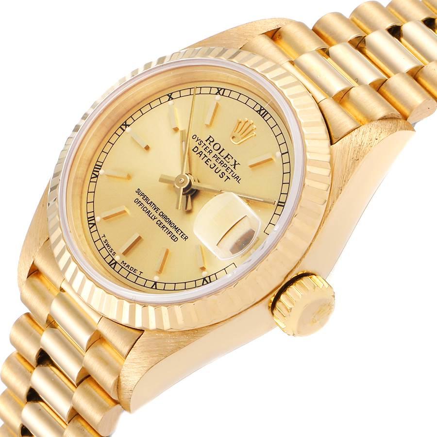 Rolex President Datejust 18k Yellow Gold Ladies Watch 69178 1