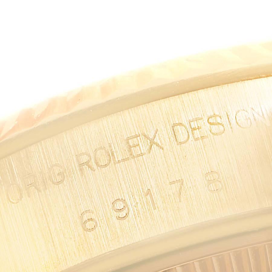 Rolex President Datejust 18K Yellow Gold Ladies Watch 69178 For Sale 2