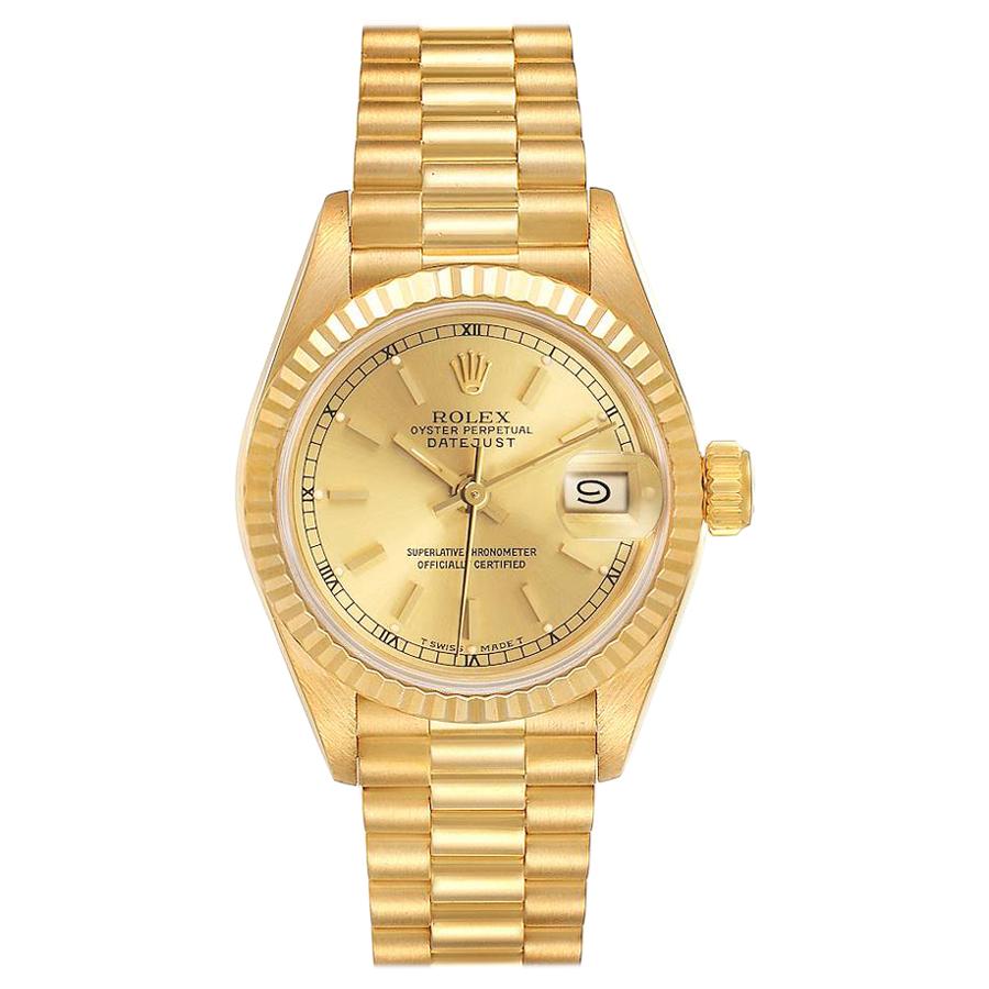 Rolex President Datejust 18k Yellow Gold Ladies Watch 69178