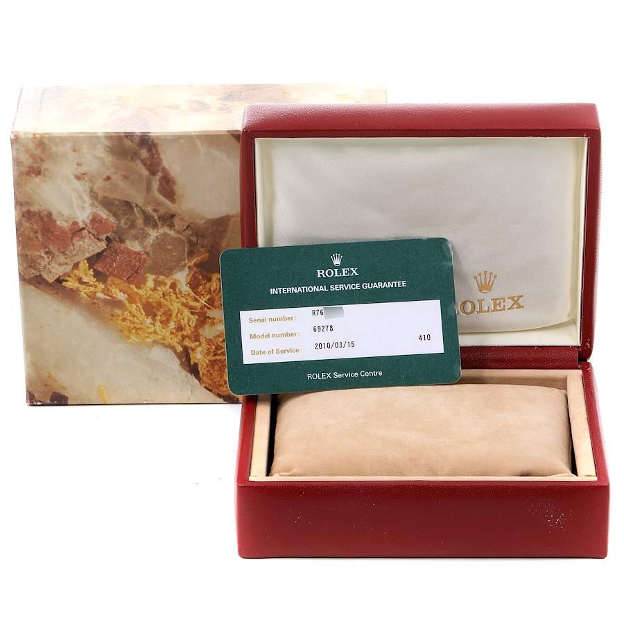 Rolex President Datejust 18 Karat Yellow Gold Ladies Watch 69278 Box Papers For Sale 8
