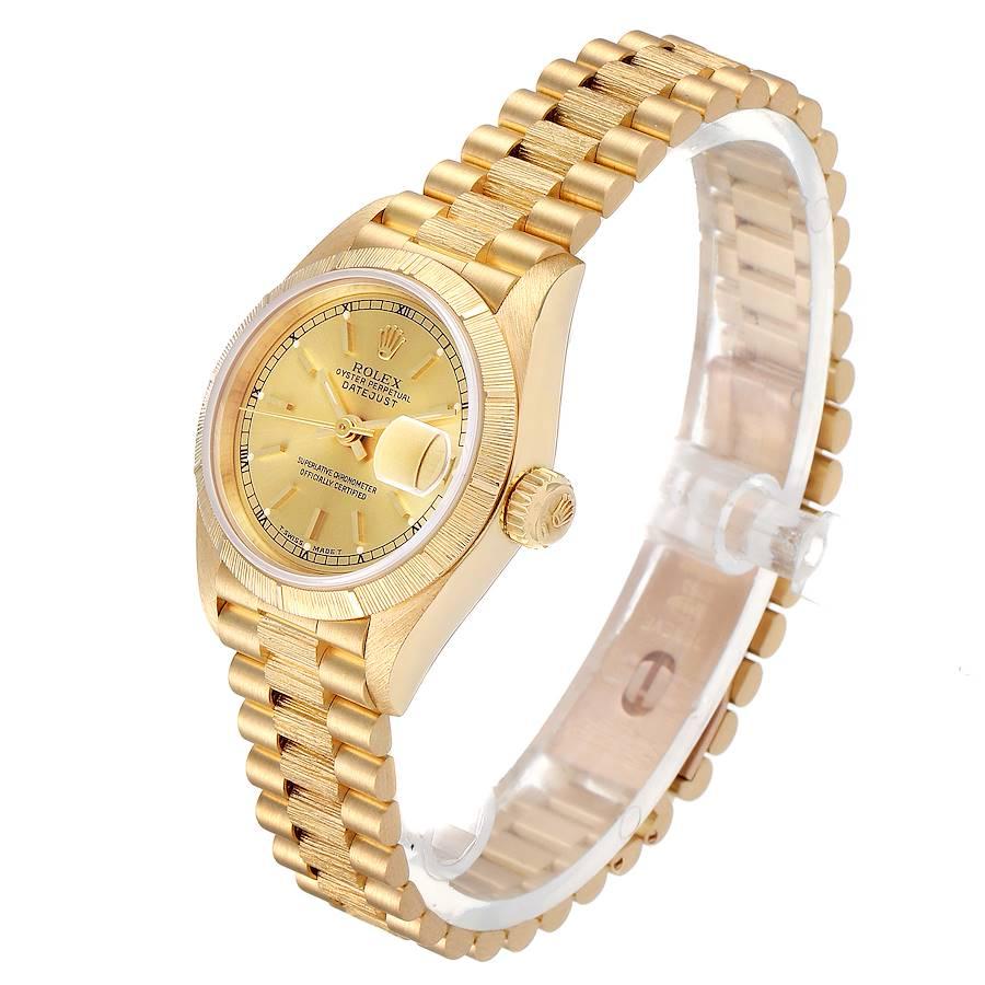 Rolex President Datejust 18 Karat Yellow Gold Ladies Watch 69278 Box Papers In Excellent Condition For Sale In Atlanta, GA