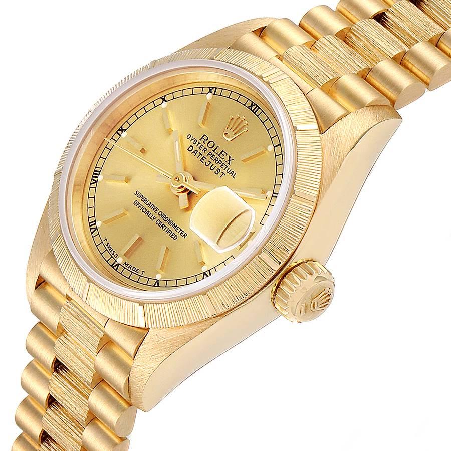 Rolex President Datejust 18 Karat Yellow Gold Ladies Watch 69278 Box Papers For Sale 1