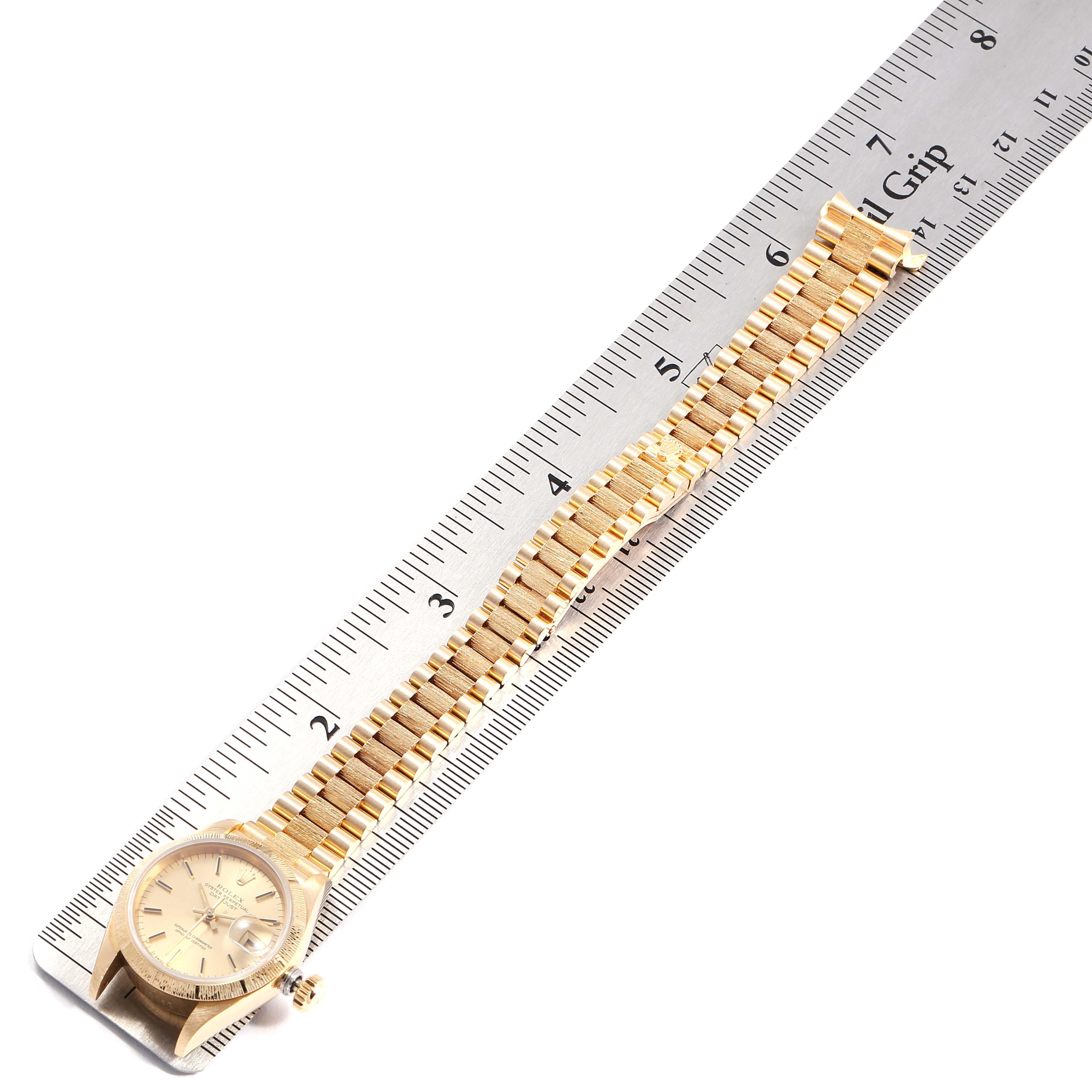 Rolex President Datejust 18 Karat Yellow Gold Ladies Watch 69278 For Sale 6