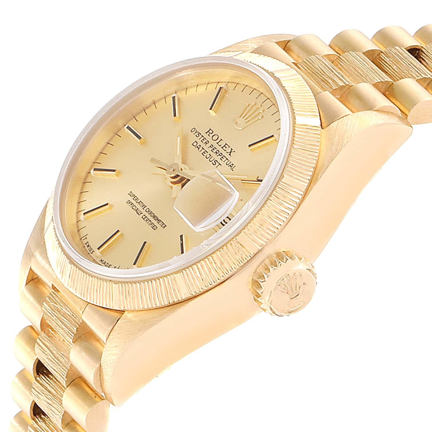 Rolex President Datejust 18 Karat Yellow Gold Ladies Watch 69278 For Sale 1