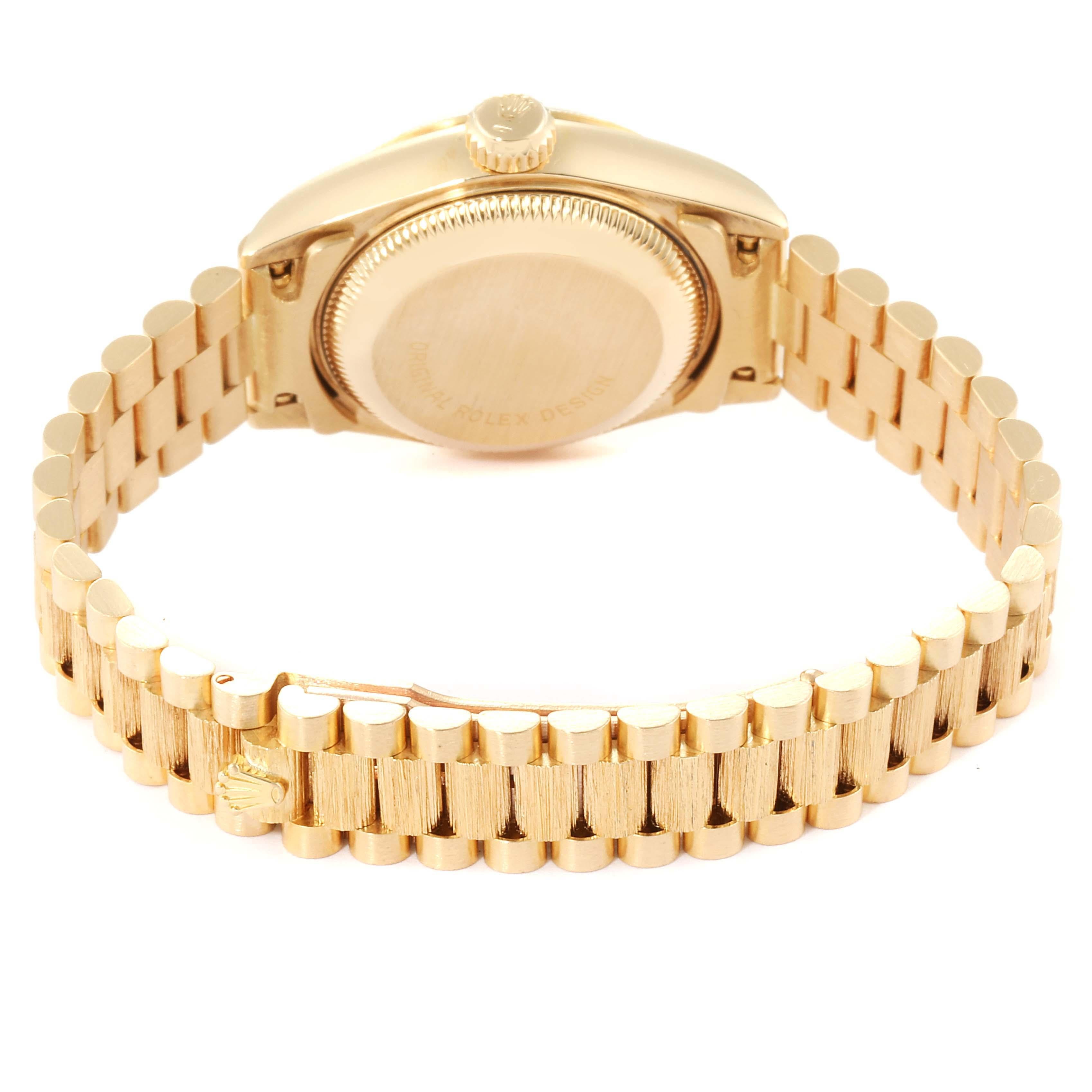 Rolex President Datejust 18 Karat Yellow Gold Ladies Watch 69278 For Sale 5