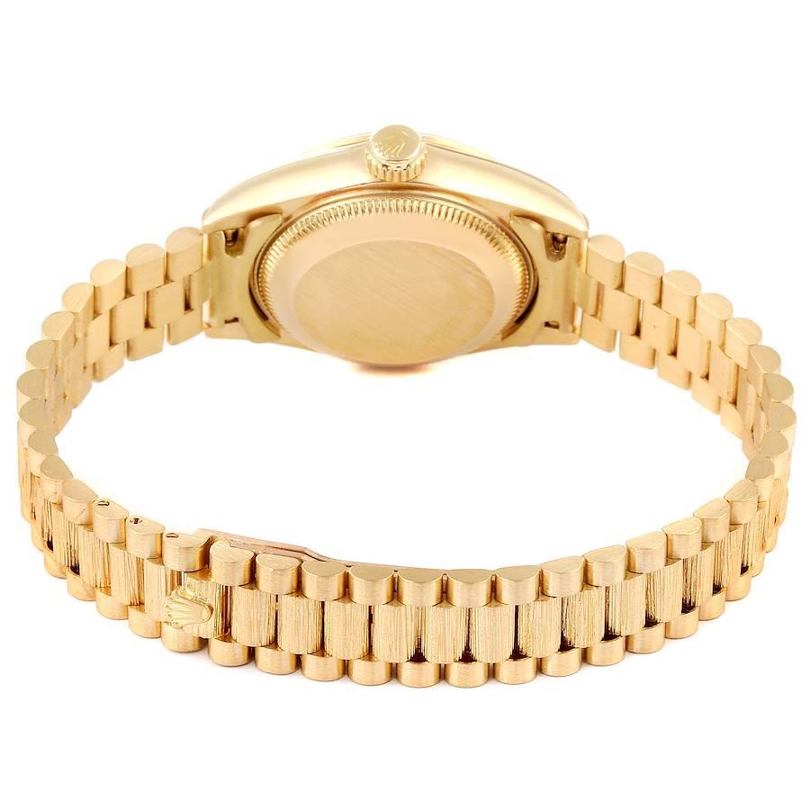 Rolex President Datejust 18 Karat Yellow Gold Ladies Watch 69278 For Sale 5