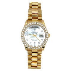 Rolex President Datejust 18K Yellow Gold MOP Diamond Dial Diamond Bezel 36mm