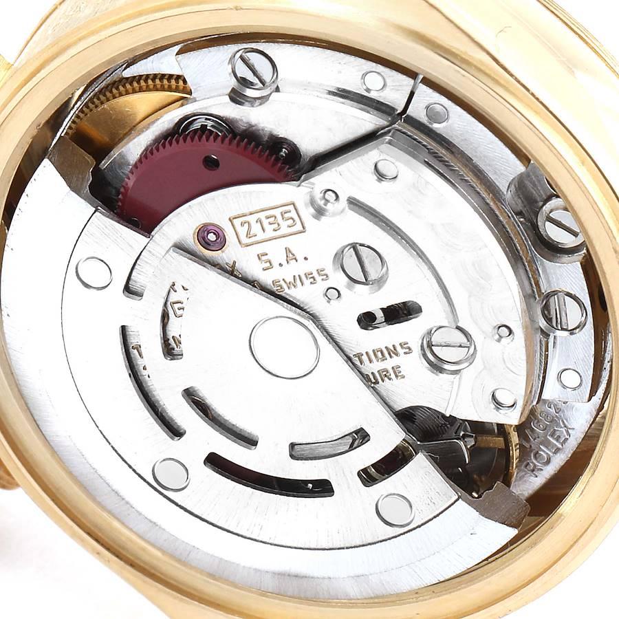 Rolex Präsident Datejust 18K Gelbgold Tapestry Zifferblatt Damenuhr 69178 im Angebot 5
