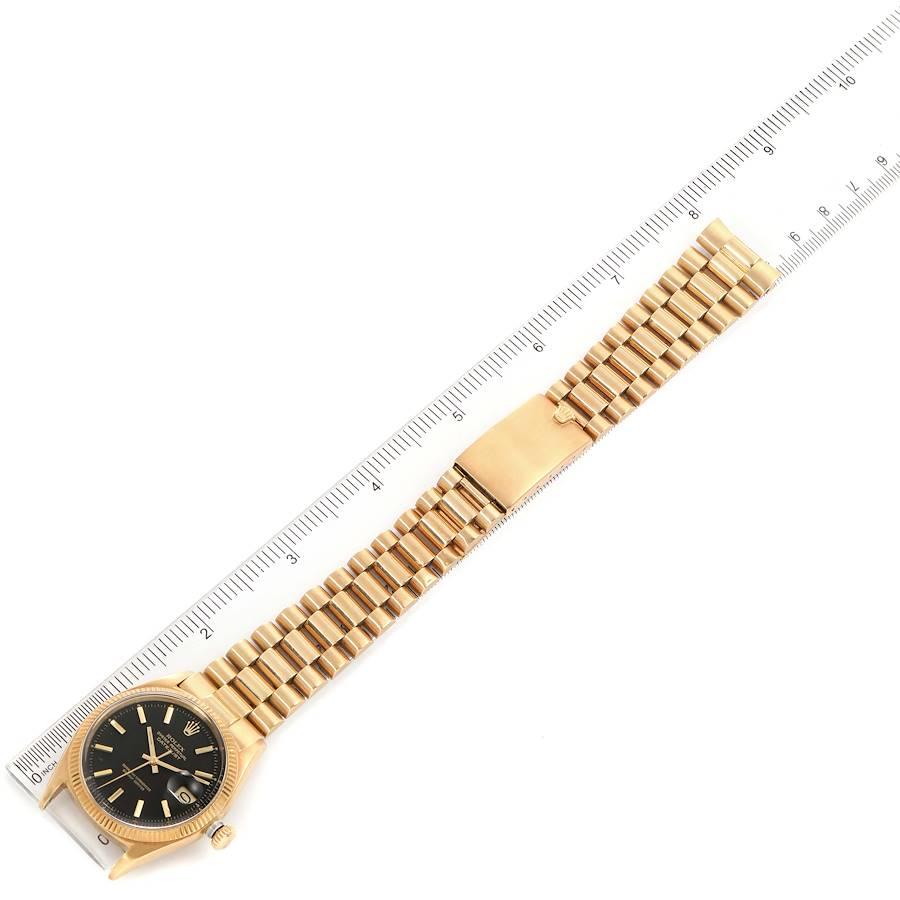 Rolex President Datejust 18k Yellow Gold Vintage Men's Watch 1601 For Sale 7