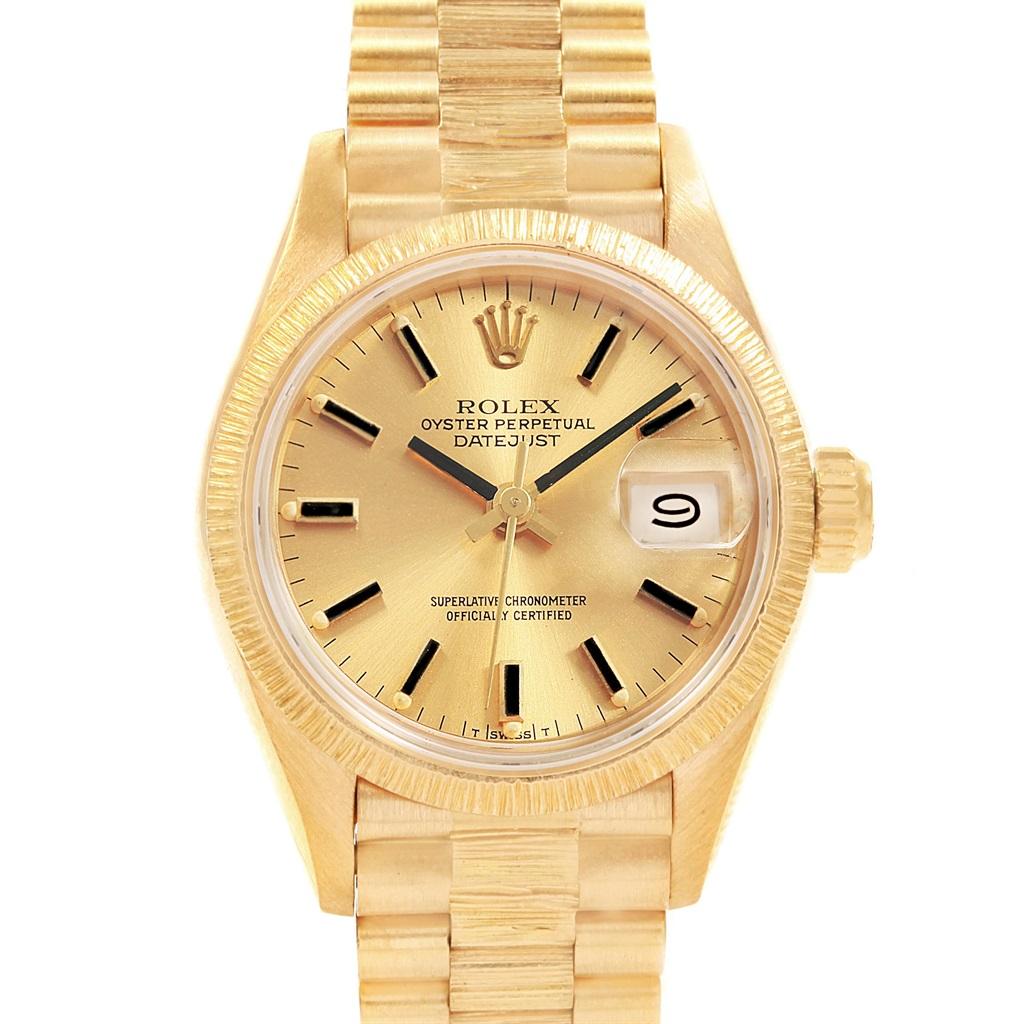 Rolex President Datejust 26 18 Karat Yellow Gold Ladies Watch 69278 1
