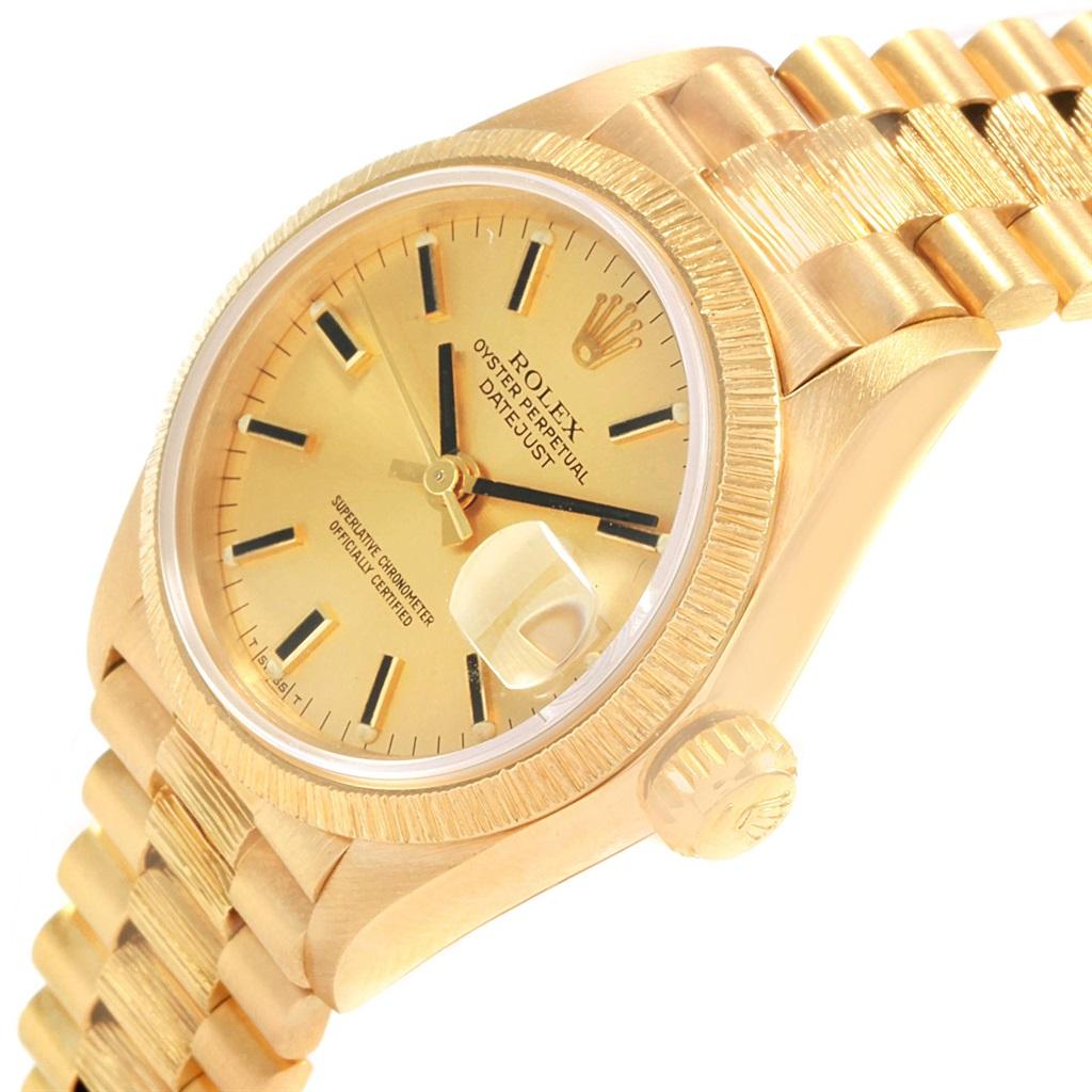Rolex President Datejust 26 18 Karat Yellow Gold Ladies Watch 69278 2