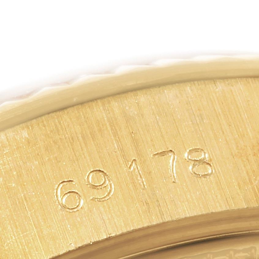 Women's Rolex President Datejust 26 Silver Dial Yellow Gold Diamond Watch 69178