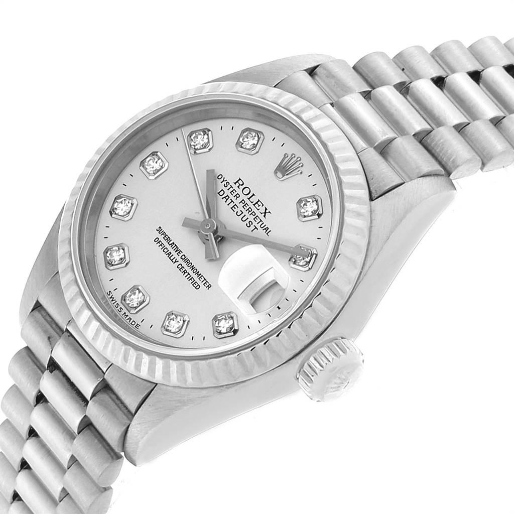 Rolex President Datejust 26 White Gold Diamond Dial Ladies Watch 69179 2