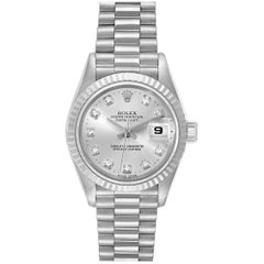 Rolex President Datejust 26 White Gold Diamond Ladies Watch 69179