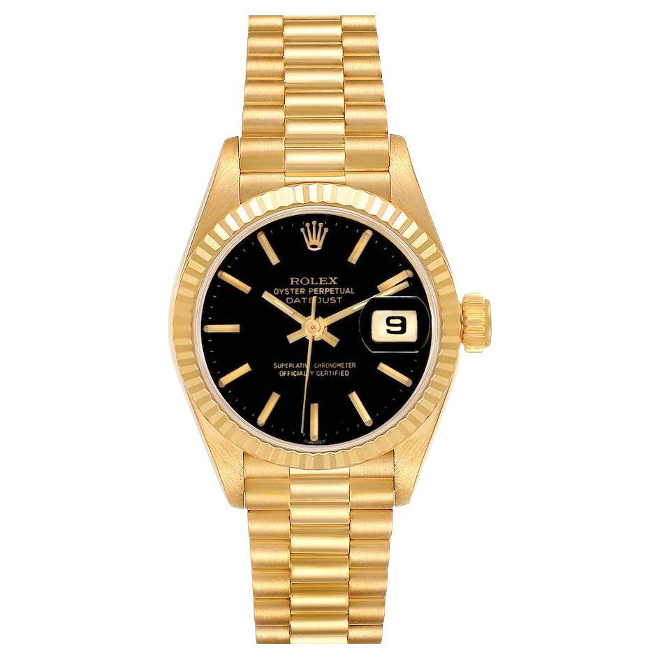 Rolex Ladies Gold Black Face Watch at 1stDibs rolex with black face, gold rolex black face