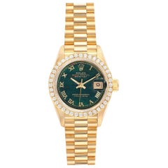 Rolex President Datejust 26 Yellow Gold Bloodstone Diamond Watch 69138