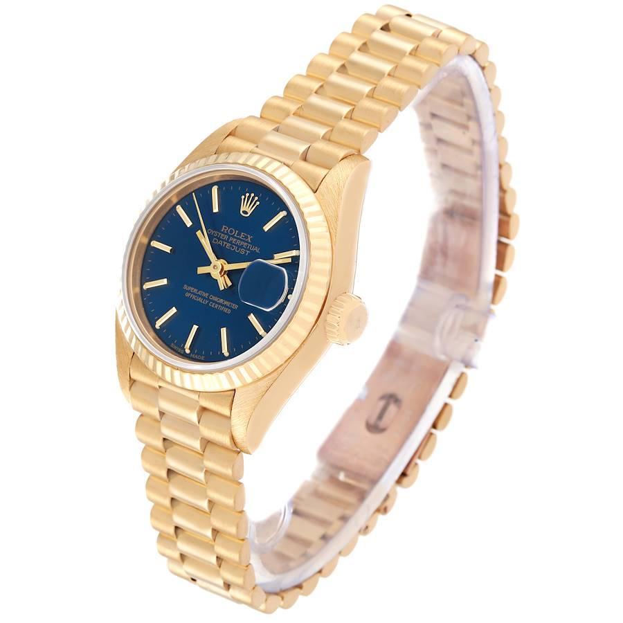 gold rolex blue face