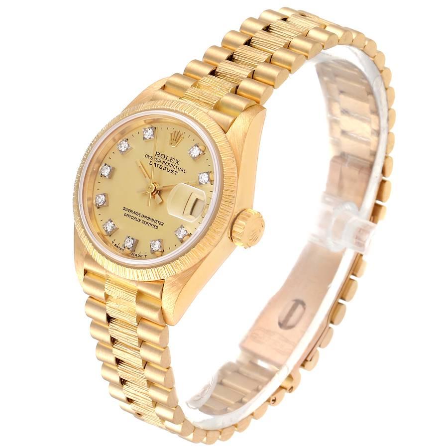 Women's Rolex President Datejust 26 Yellow Gold Diamond Ladies Watch 69278 For Sale