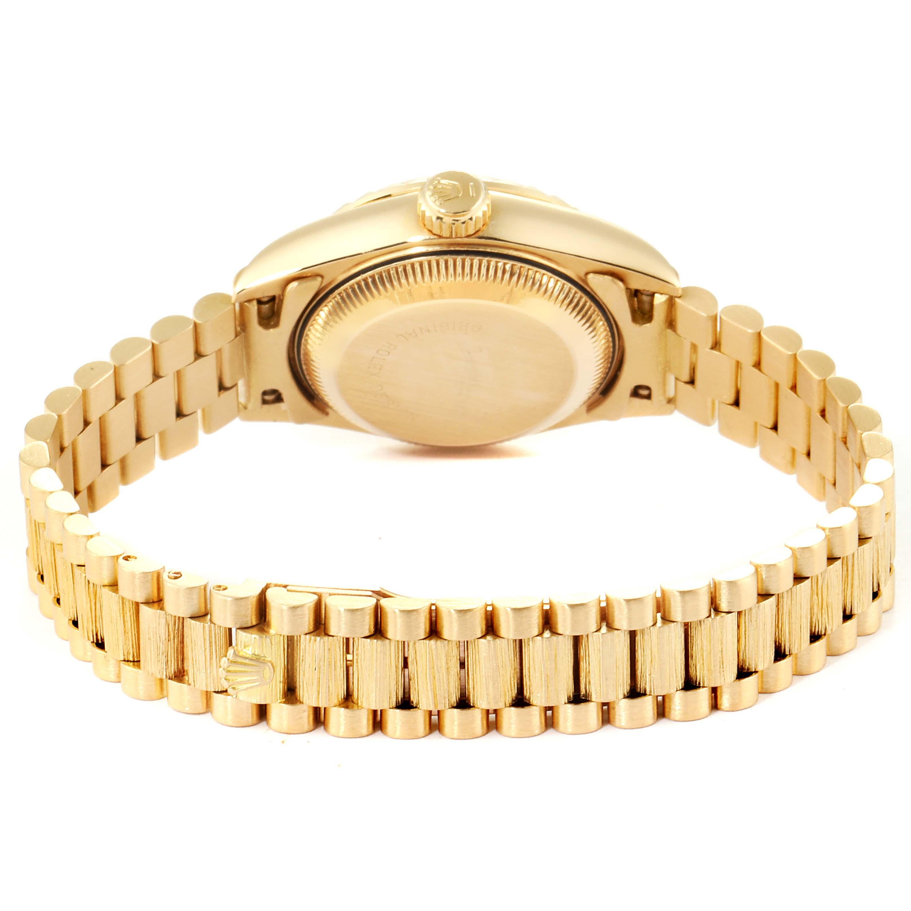 Rolex President Datejust 26 Yellow Gold Diamond Ladies Watch 69278 5