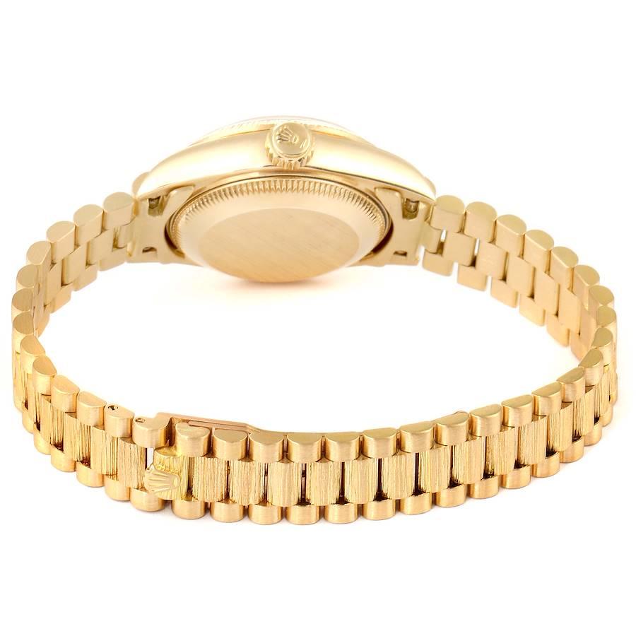 Rolex President Datejust 26 Yellow Gold Diamond Ladies Watch 69278 For Sale 5