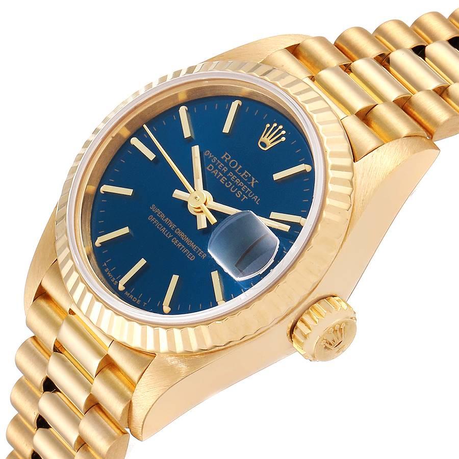 Rolex President Datejust 26 Yellow Gold Ladies Watch 69178 Box Papers 1