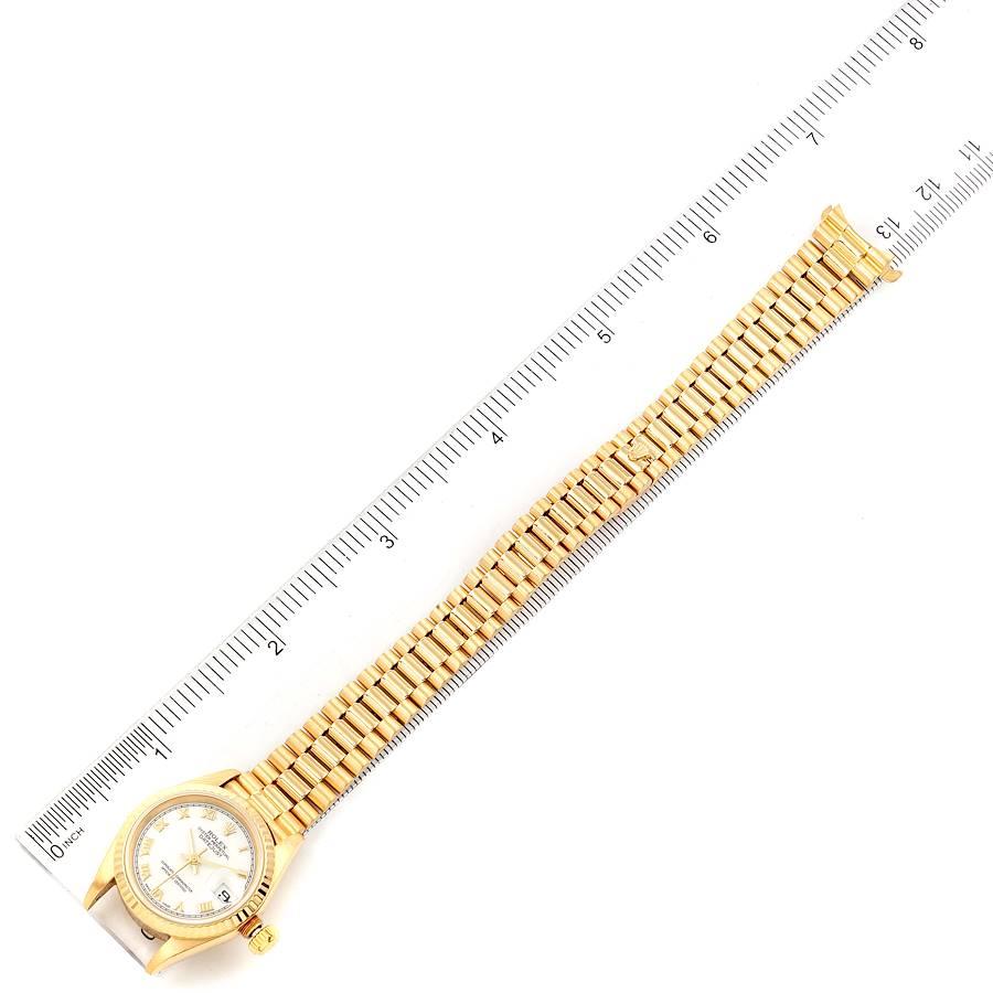 Rolex President Datejust 26 Yellow Gold White Dial Ladies Watch 69178 For Sale 6