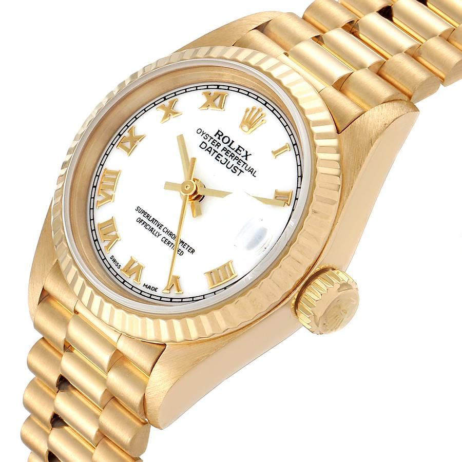 Rolex President Datejust 26 Yellow Gold White Dial Ladies Watch 69178 1